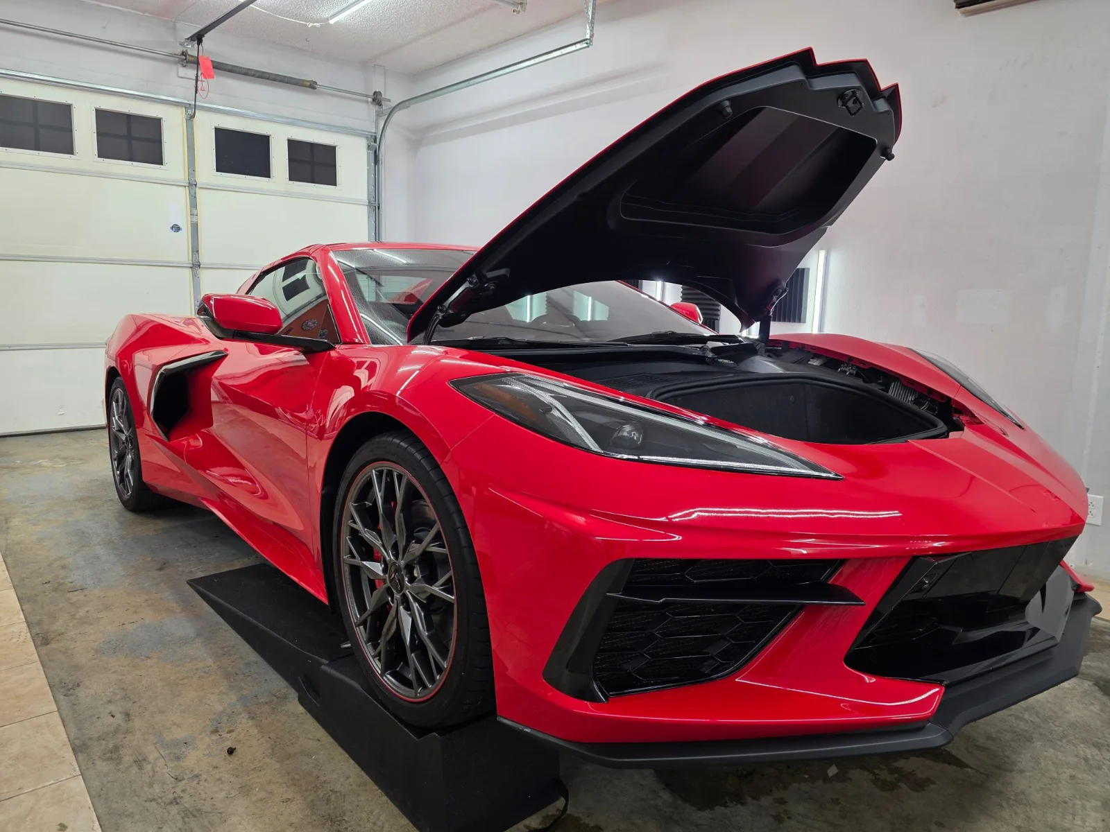 2023 Chevrolet Corvette during the full front PPF stage in Medford, Oregon.