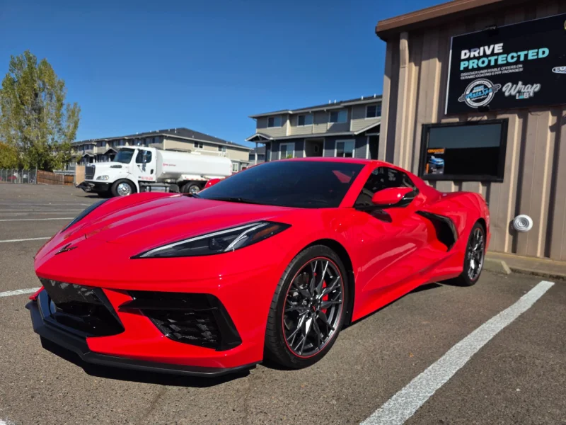 Final presentation of the 2023 Chevrolet Corvette following protection and tint work in Medford, Oregon.